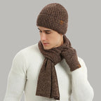 Drieledig gebreid winteraccessoire set