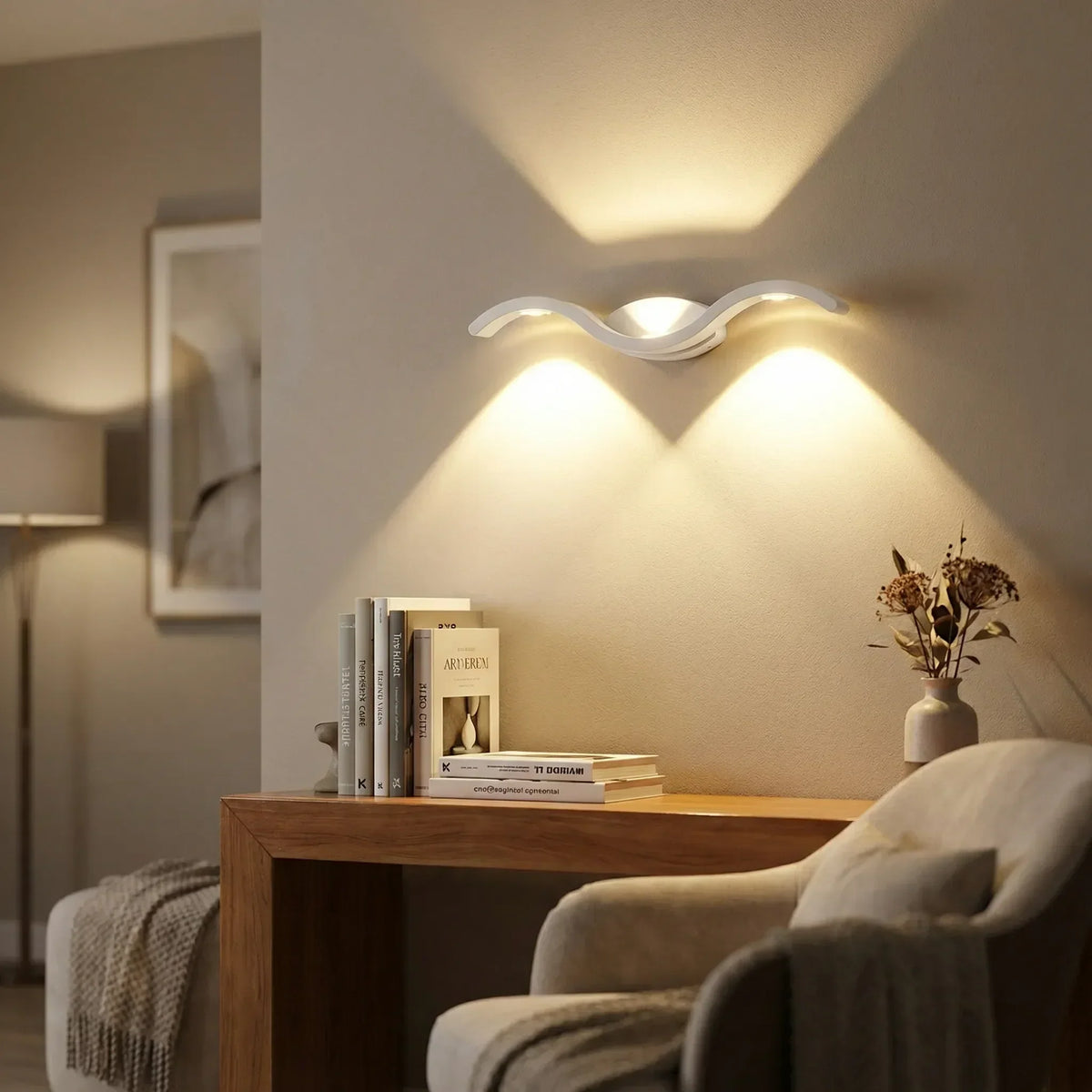LED-wandlamp met dubbele lichtbundel — afbeelding 1