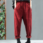 Casual ribfluwelen broek voor dames