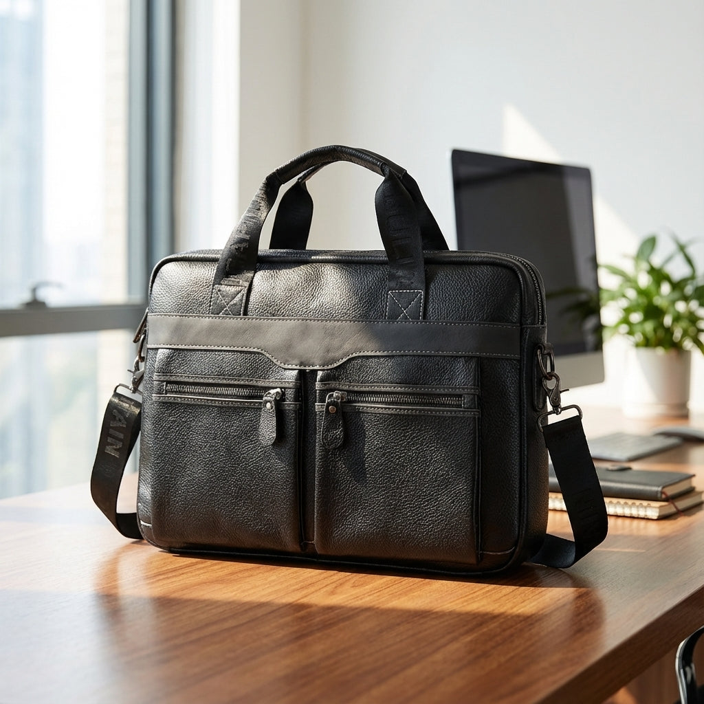 Echte leren laptoptas