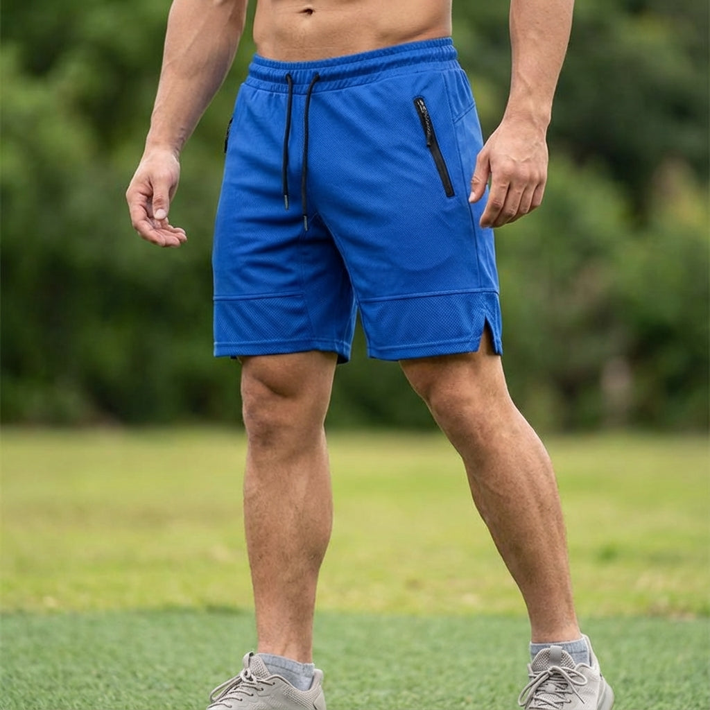 Elastische fitnessshorts met rits