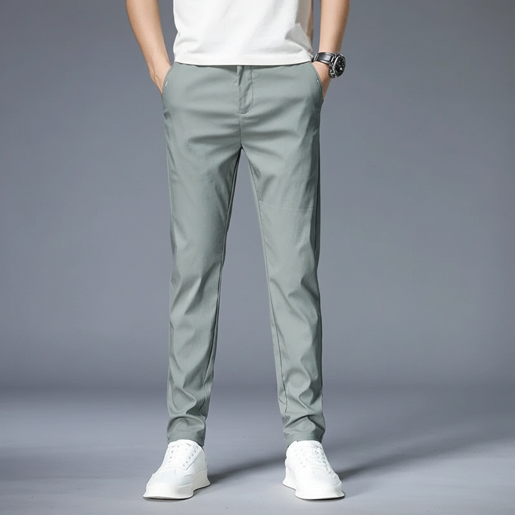 Elastische slim fit broek