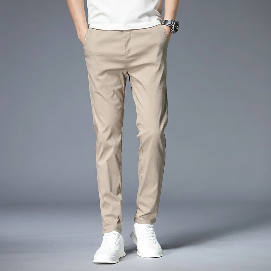 Elastische slim fit broek