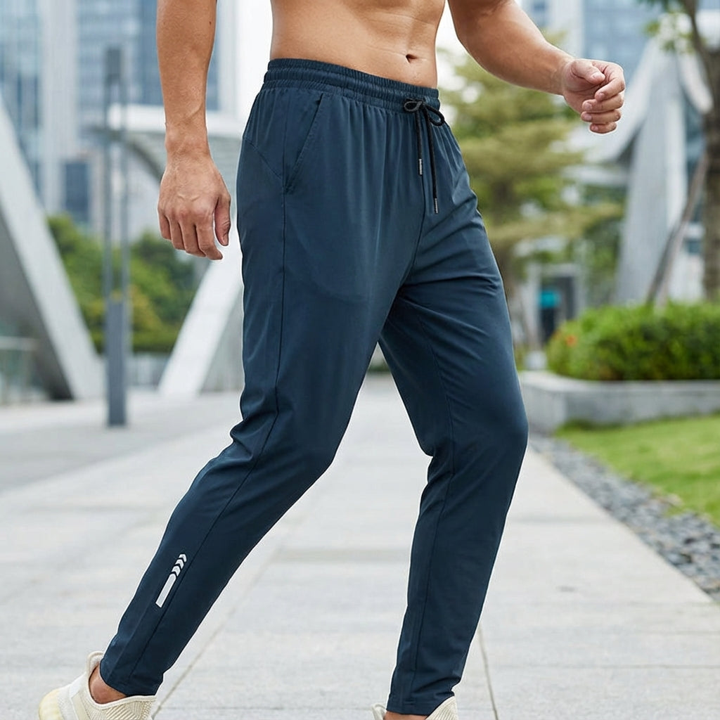 Elastische trainingsbroek met elastische tailleband