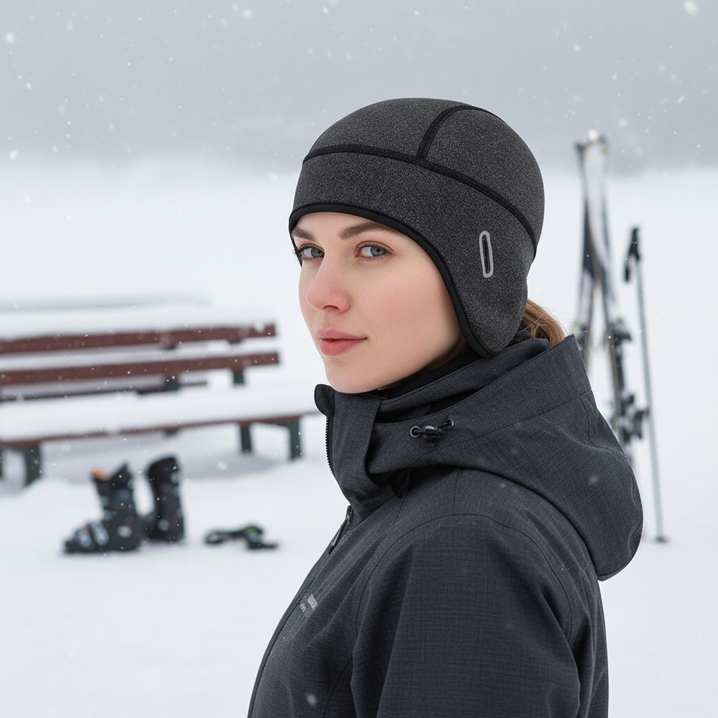 Elastische winterhelm met thermische voering
