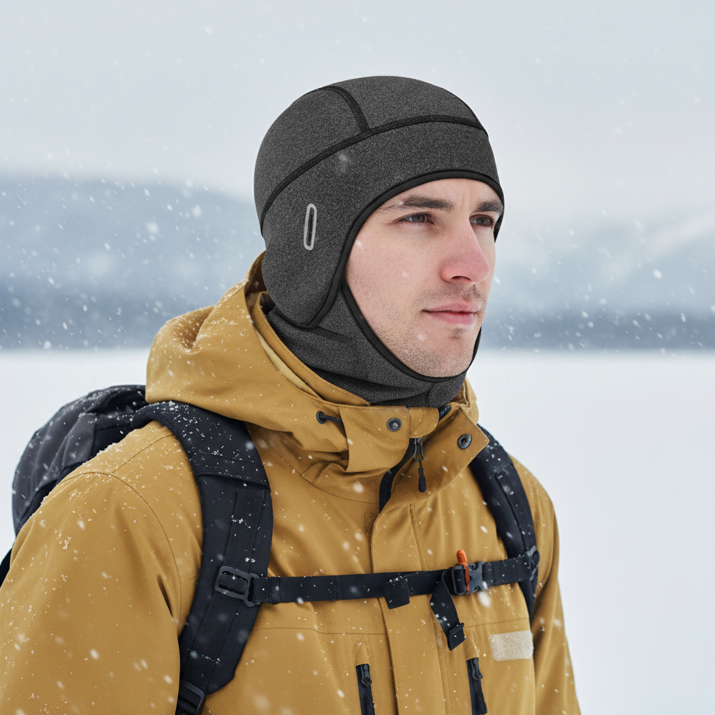 Elastische winterhelm met thermische voering