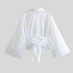 Overslagblouse met wijde mouwen
