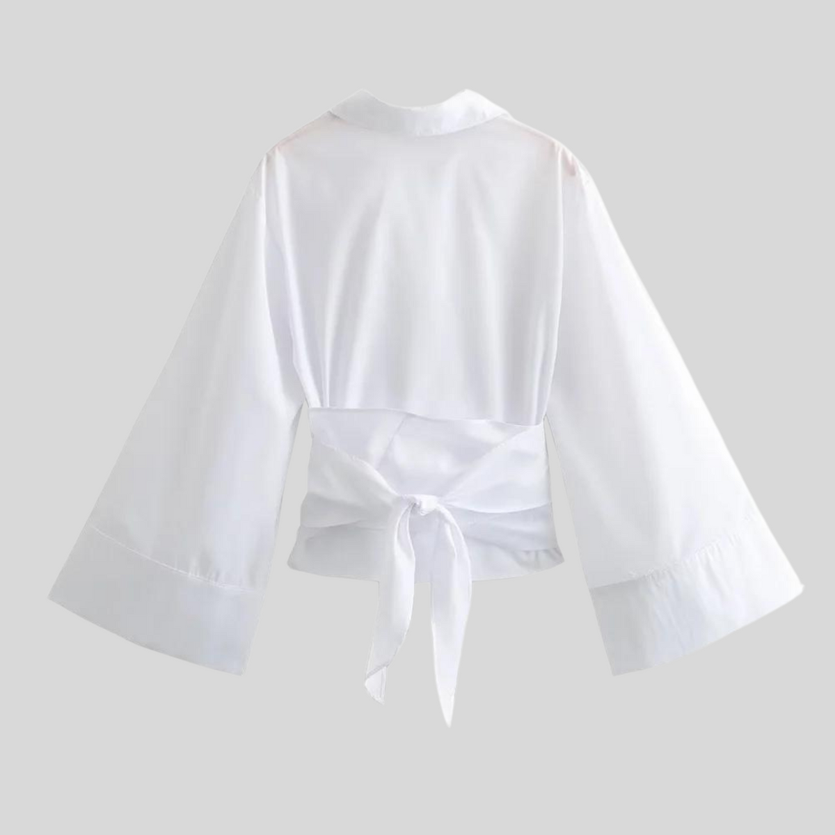Overslagblouse met wijde mouwen