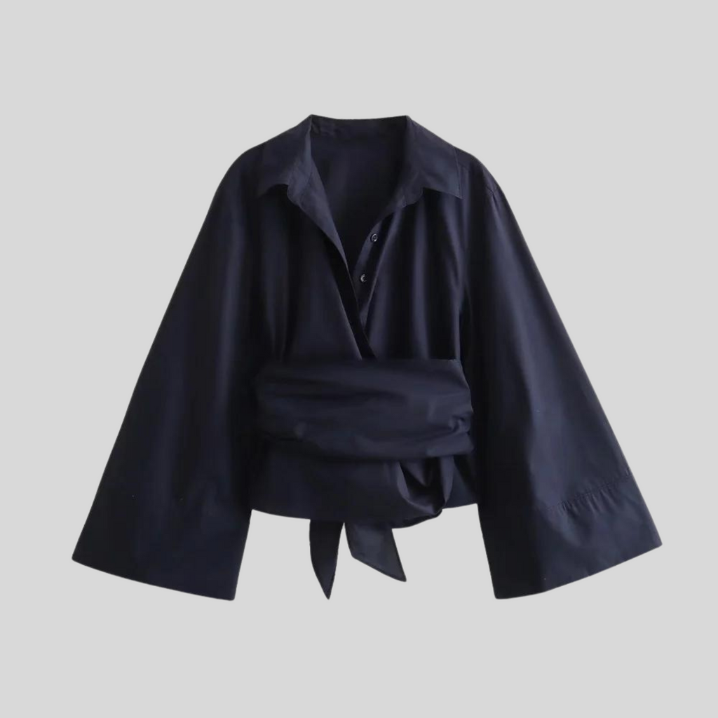 Overslagblouse met wijde mouwen