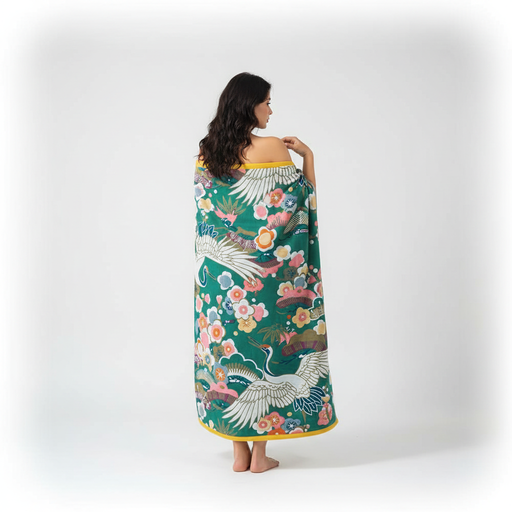 Badhanddoek met dru print