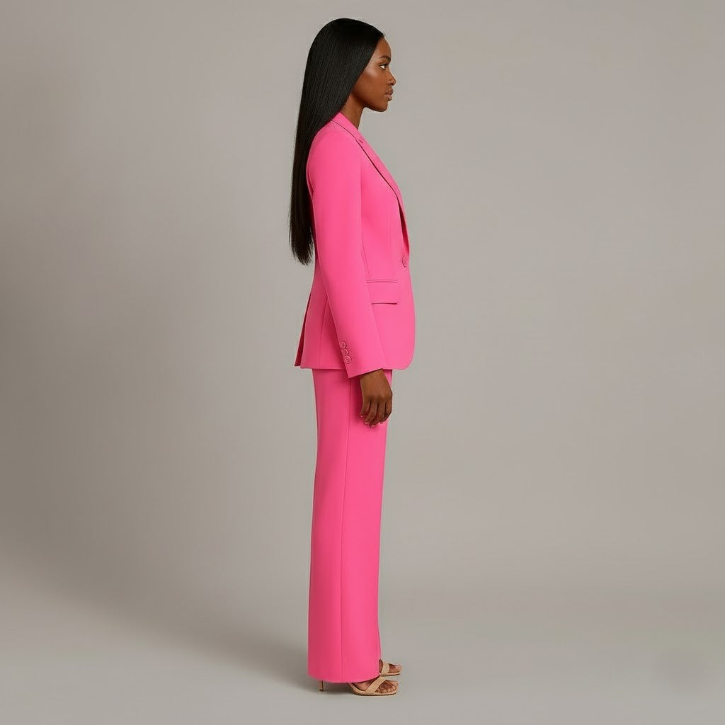Elly | Damespak met lange getailleerde blazer en slanke broek