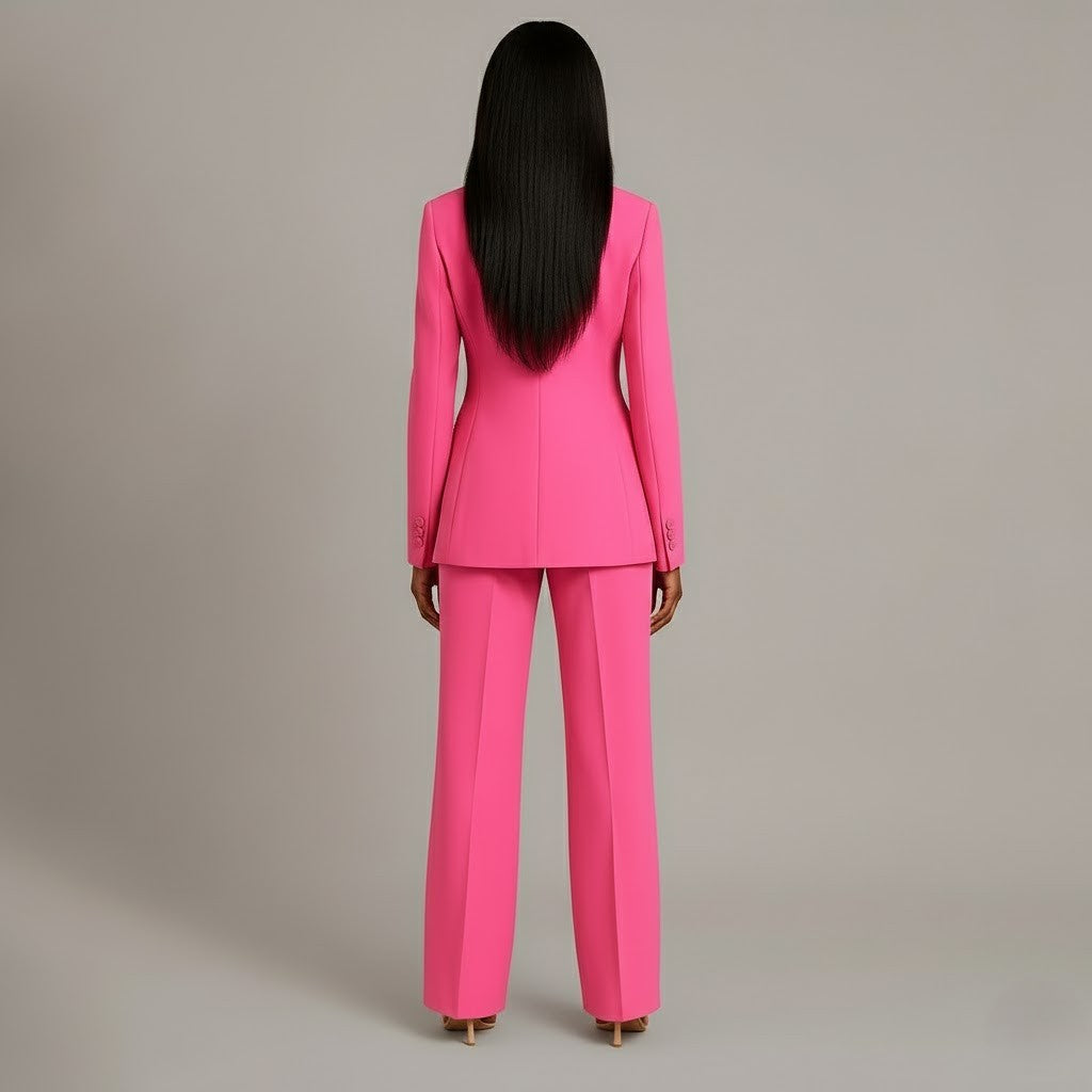 Elly | Damespak met lange getailleerde blazer en slanke broek