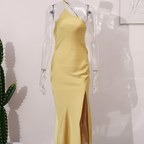 Gele zomerjurk met open rug