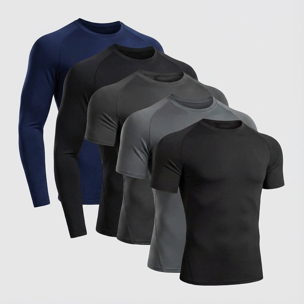 Strak compressie shirt lange mouwen set