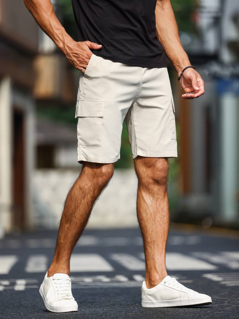 Cargoshort met trekkoord en ruime zakken