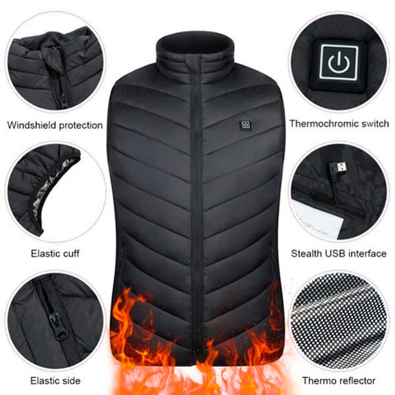 Unisex verwarmde bodywarmer