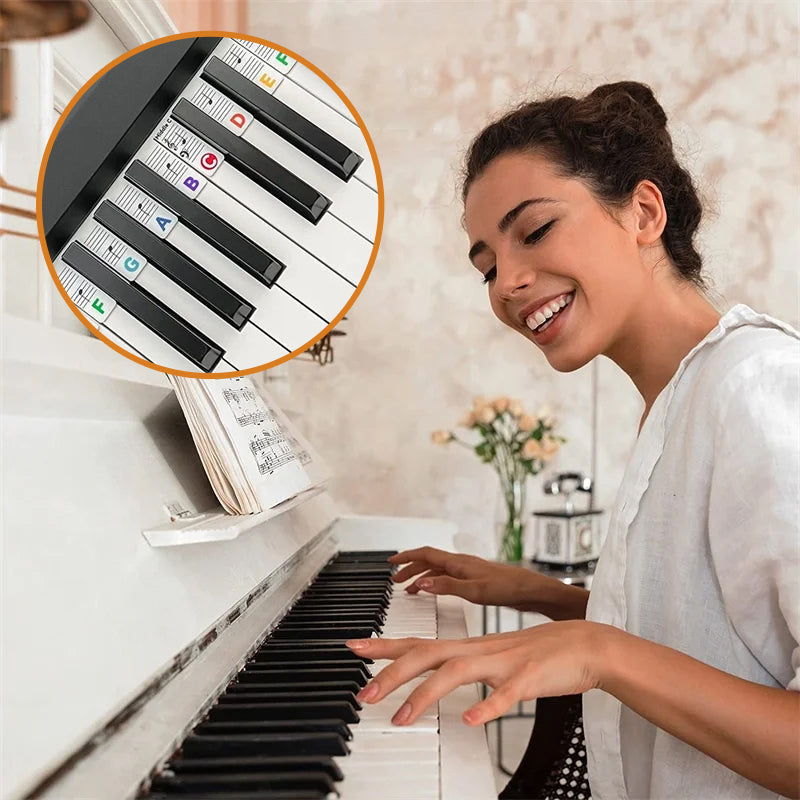 Siliconen notenlabels voor 88 pianotoetsen