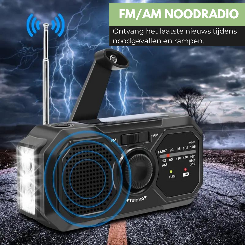 Opwindbare noodradio