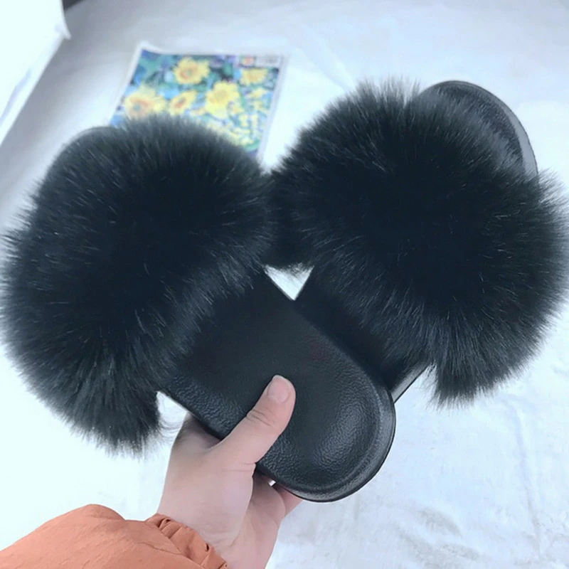 Harige pluizige slippers