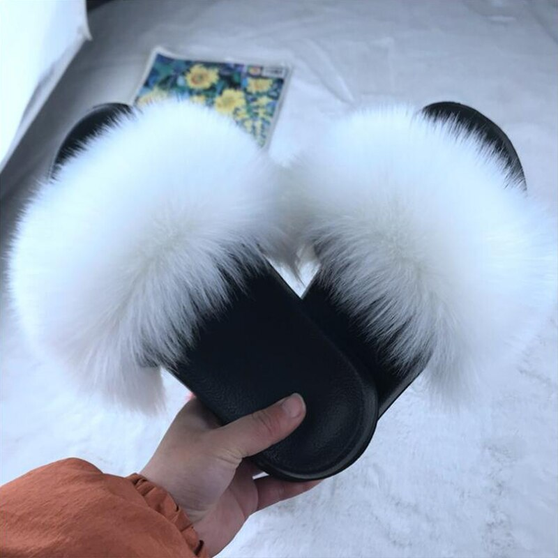 Harige pluizige slippers – materiaal: Rubber / PVC / Faux Fur — afbeelding 6