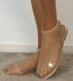 Glanzende ballerina's met antislip zool