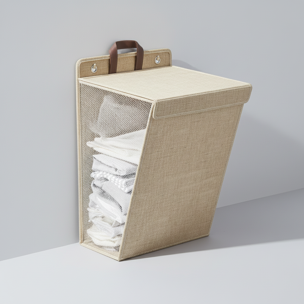 Opvouwbare wandhouder wasmand