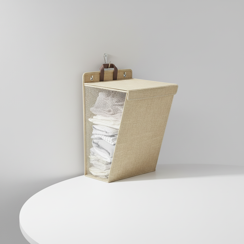 Opvouwbare wandhouder wasmand