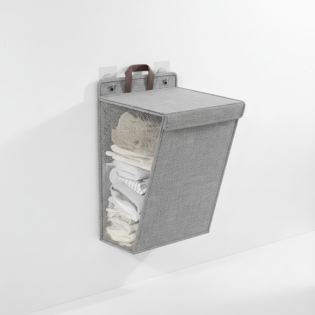 Opvouwbare wandhouder wasmand