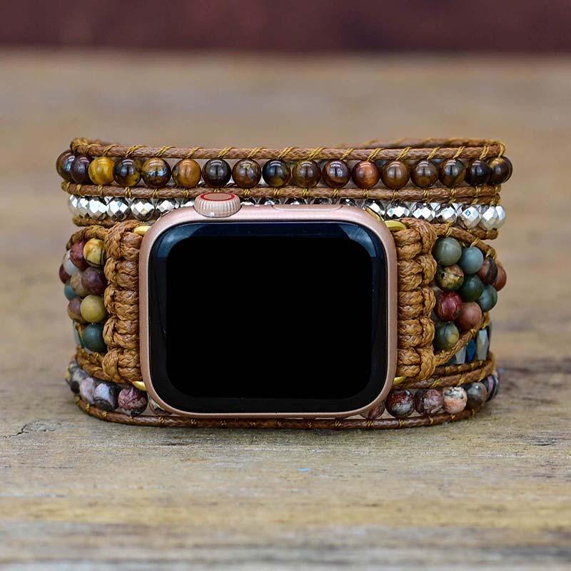 Tijgeroog versterkende apple watch horlogeband
