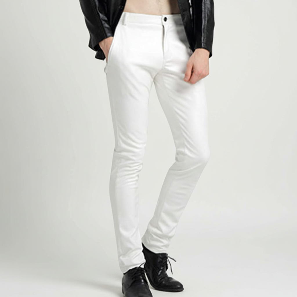 Faux leder herenbroek