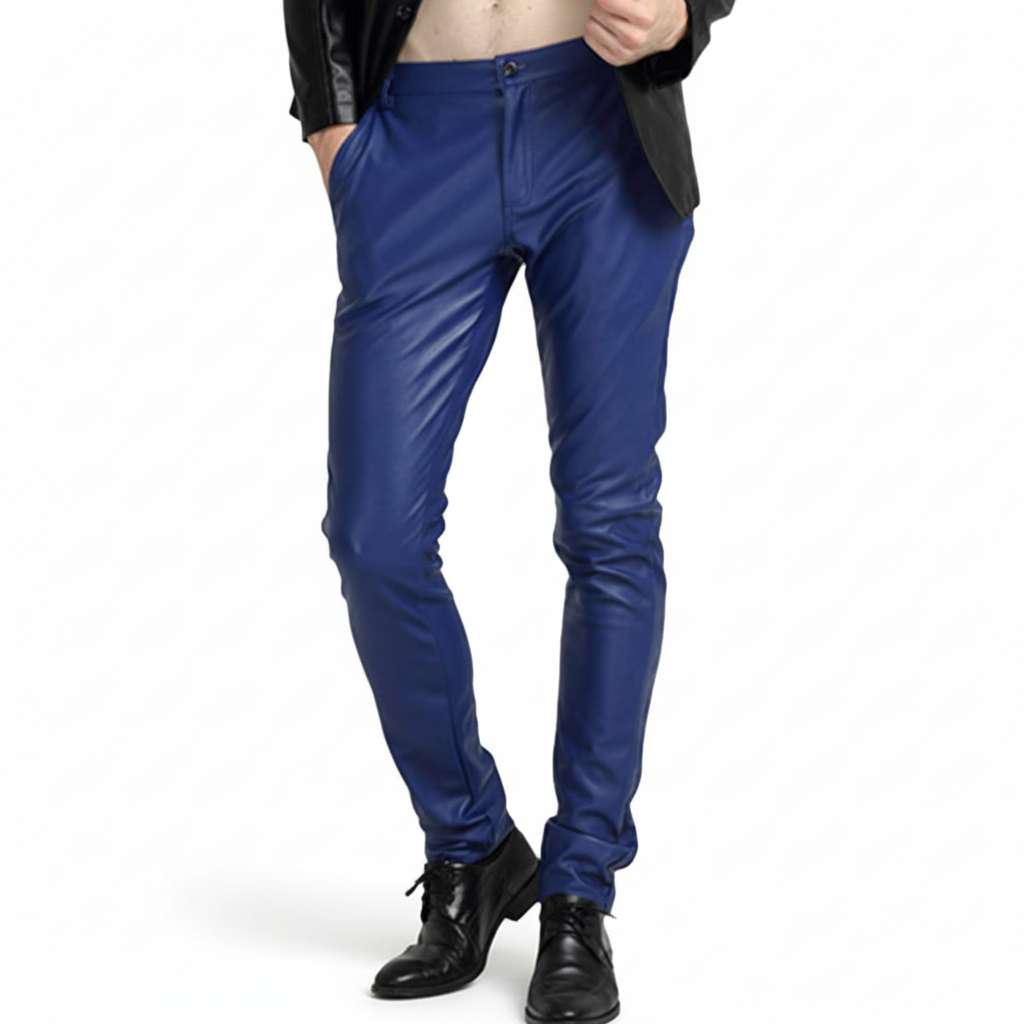 Faux leder herenbroek