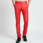 Faux leder herenbroek