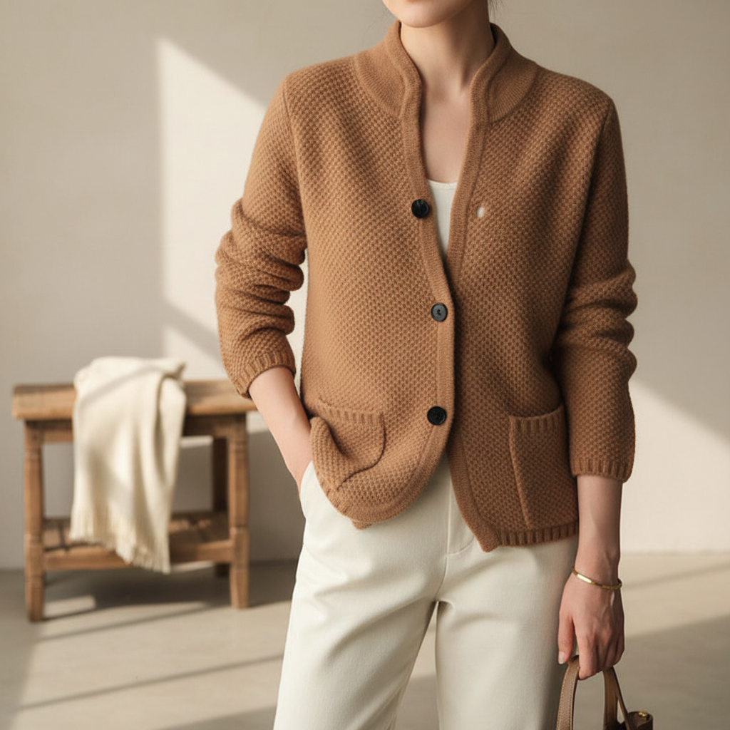 Figuuraccentuerende gebreide cardigan
