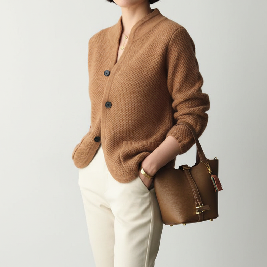 Figuuraccentuerende gebreide cardigan
