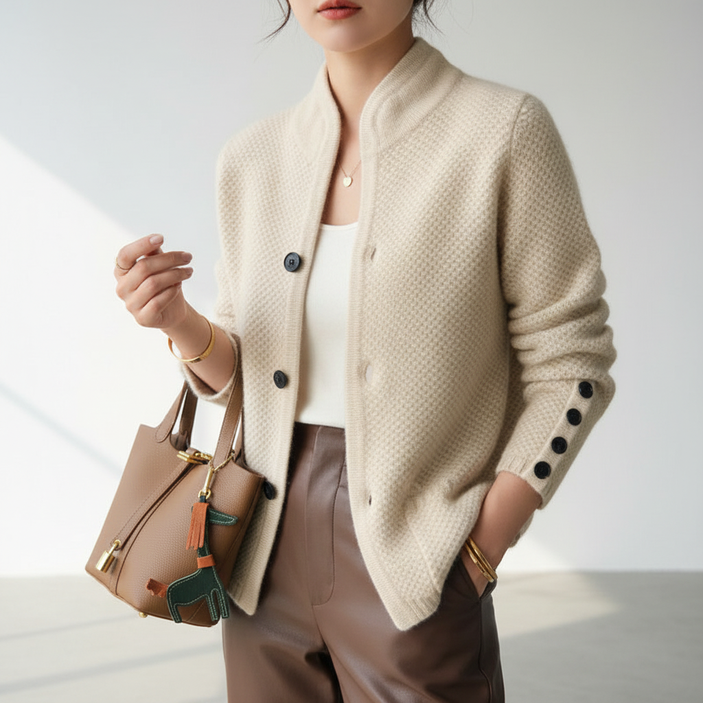 Figuuraccentuerende gebreide cardigan