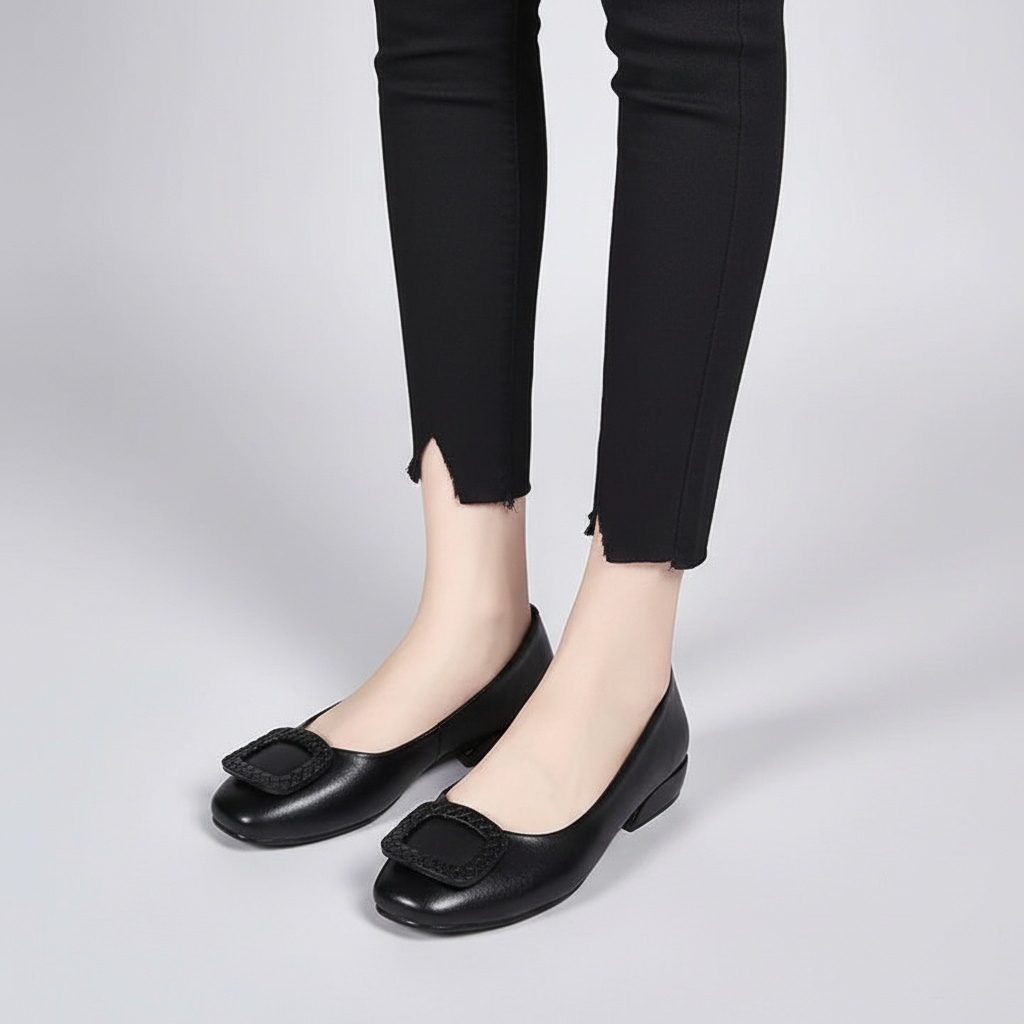 Platte comfortschoen met hak