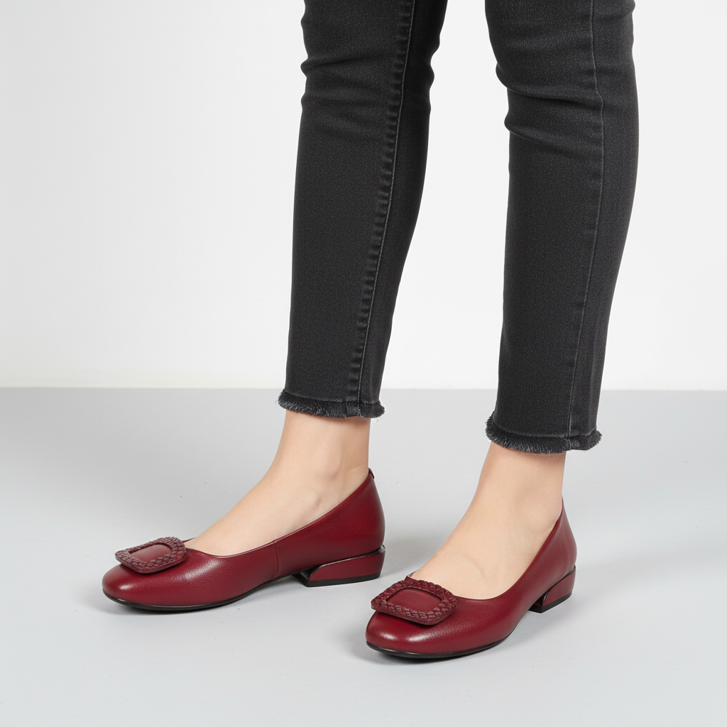 Platte comfortschoen met hak