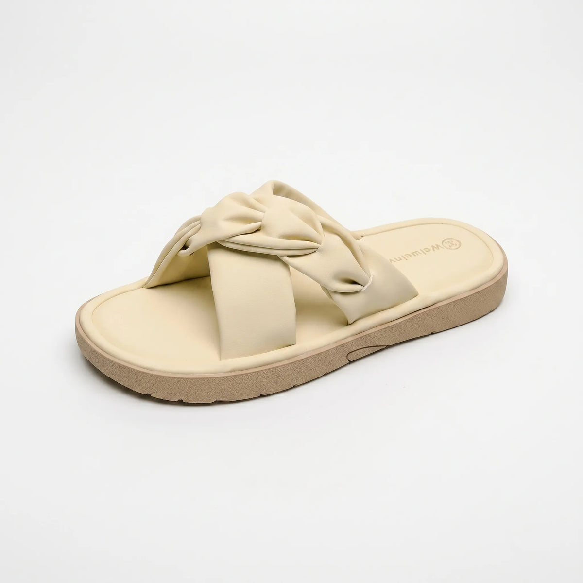 Platte instapsandalen
