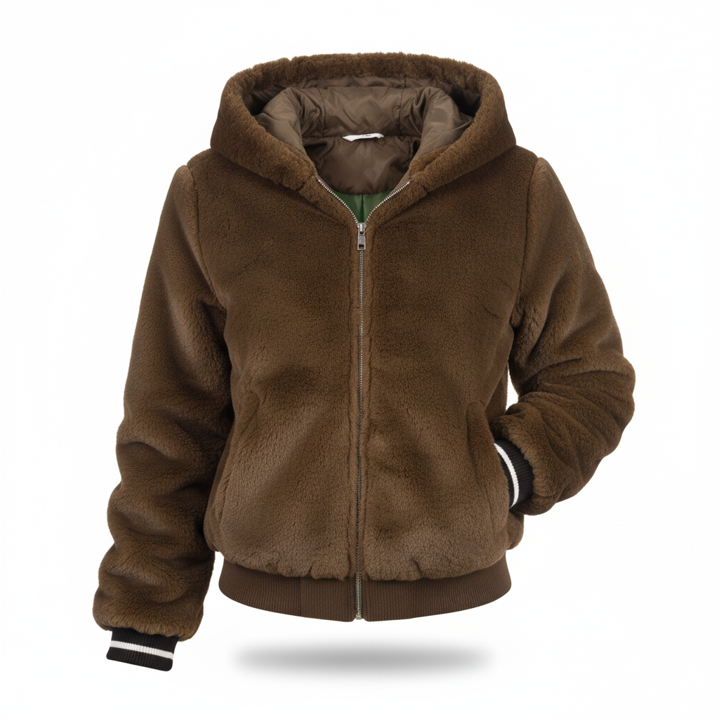 Fluffy vest met capuchon