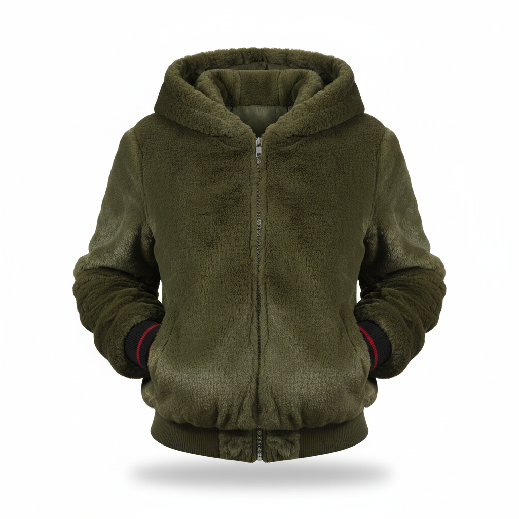 Fluffy vest met capuchon
