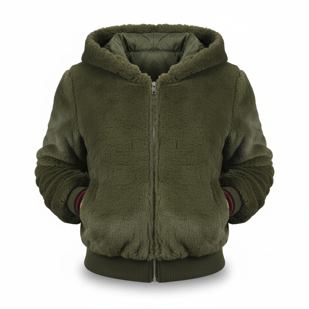 Fluffy vest met capuchon
