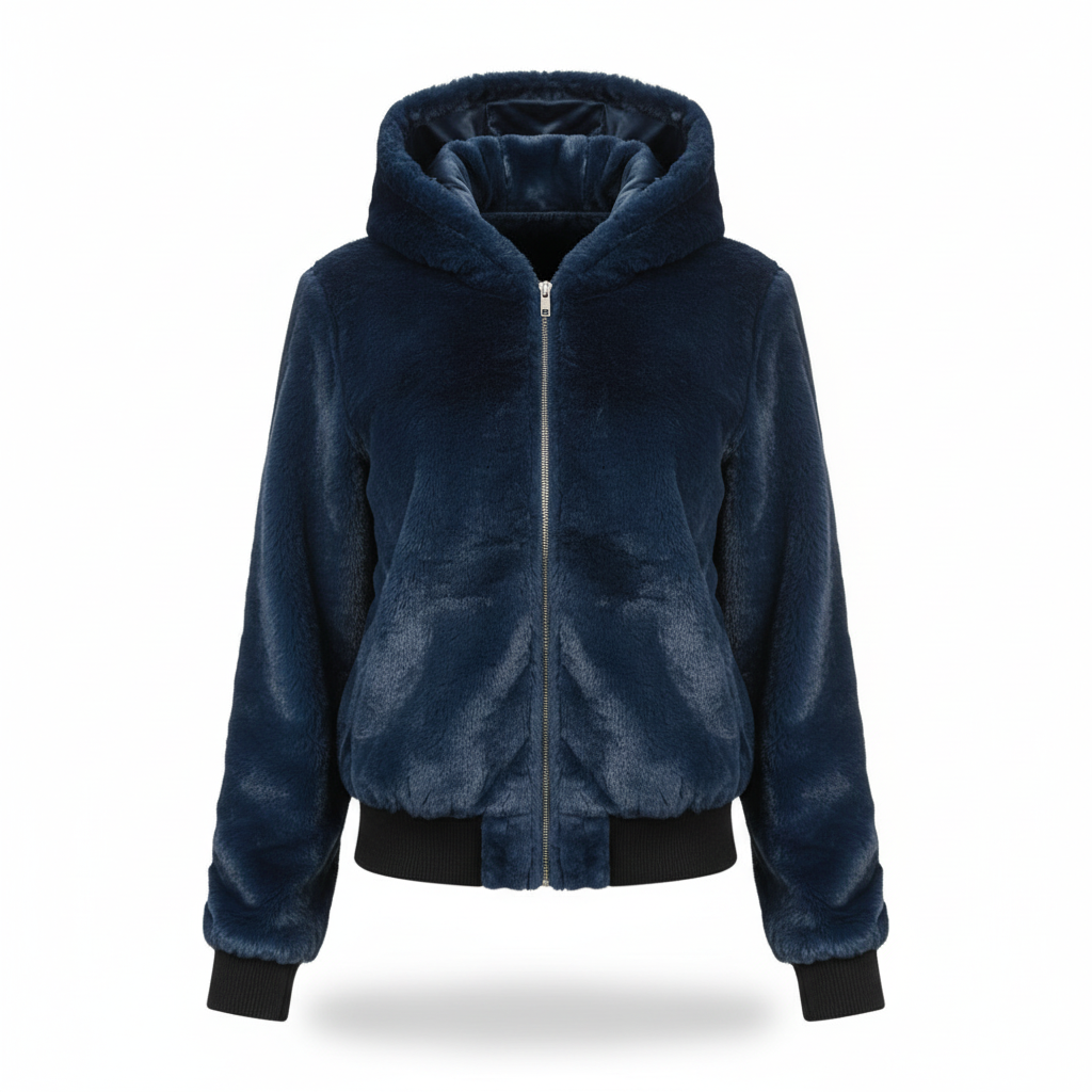 Fluffy vest met capuchon