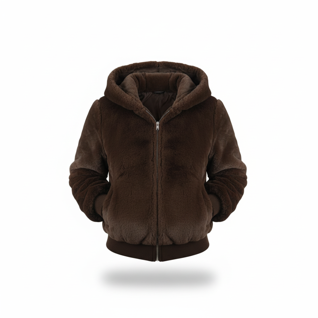 Fluffy vest met capuchon