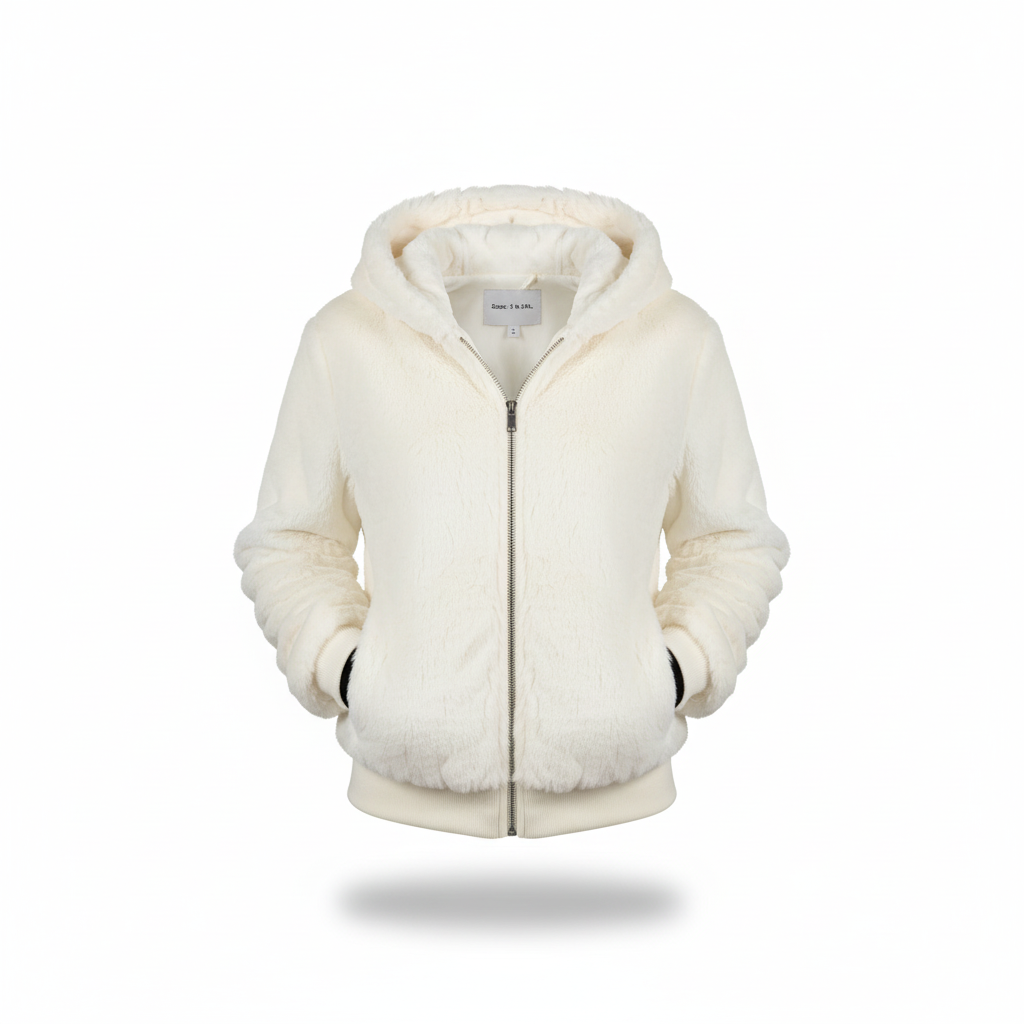 Fluffy vest met capuchon