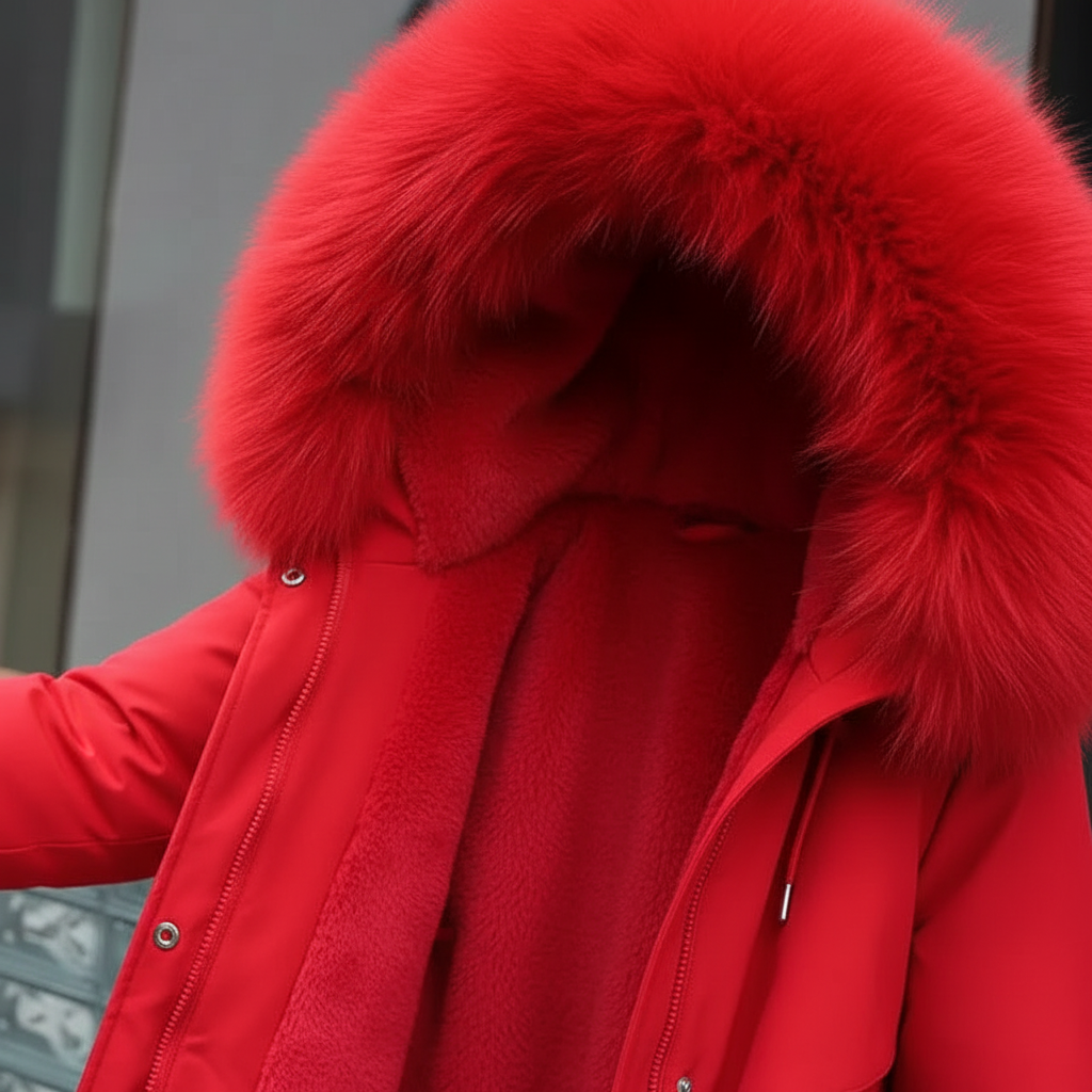 Fleece parka met kapuze