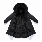 Fleece parka met kapuze