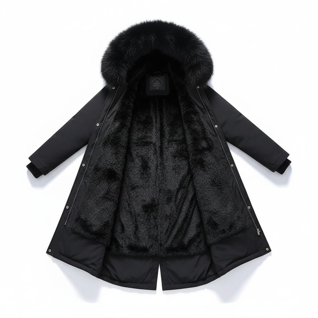 Fleece parka met kapuze