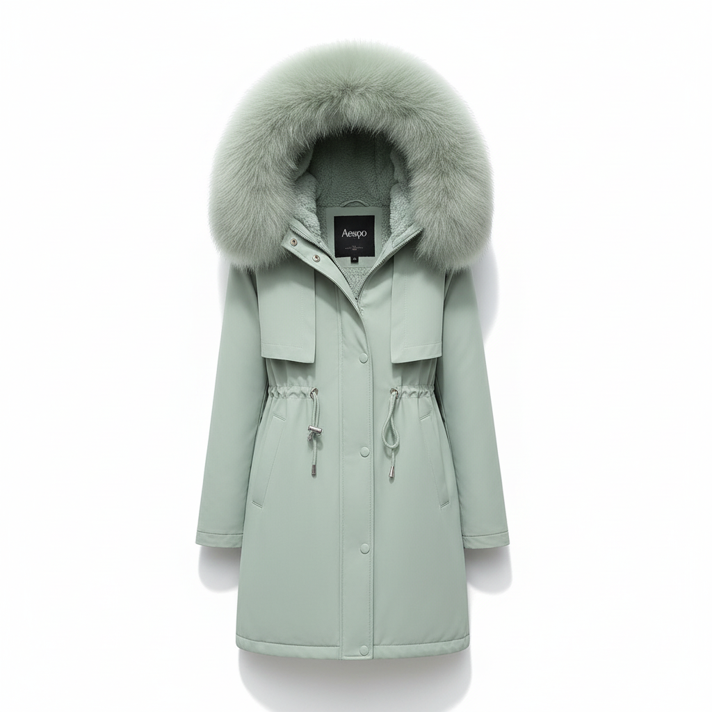 Fleece parka met kapuze