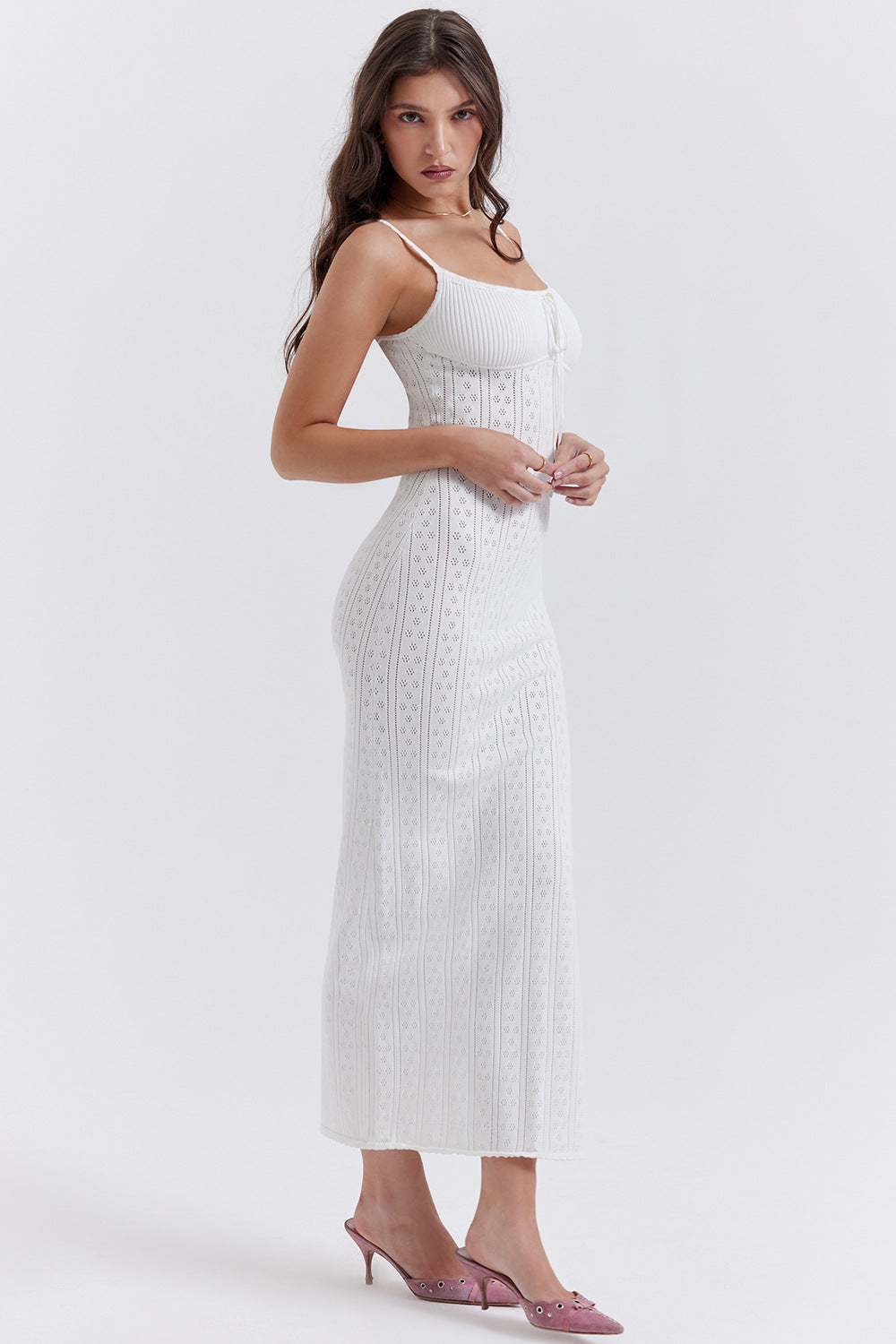 Witte gehaakte boho zomerjurk