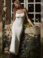 Witte gehaakte boho zomerjurk